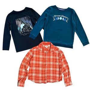 Girls Winter Long Sleeve Shirt/Sweatshirt Bundle Size 10/12 Girls Large